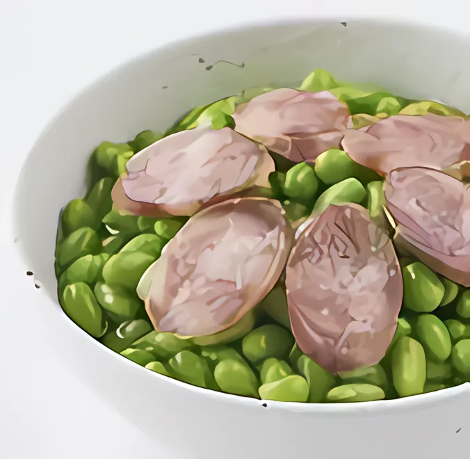 香肠蒸豆米