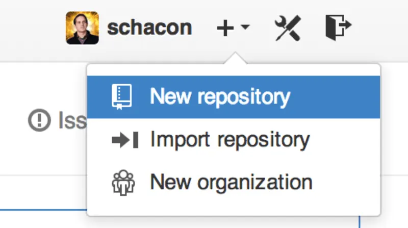 “new repository” 下拉列表.