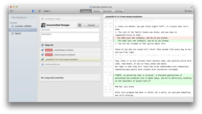 GitHub macOS 客户端。