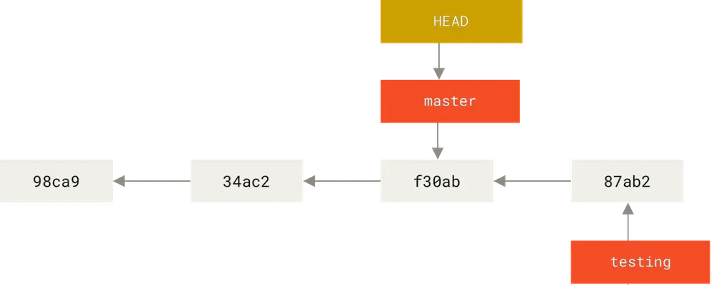 检出时 HEAD 随之移动。